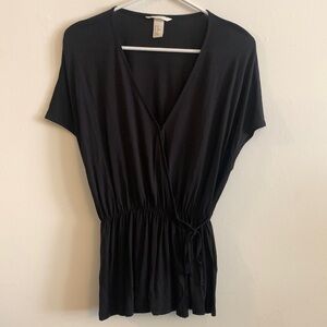 H&M Black Wrap Top!